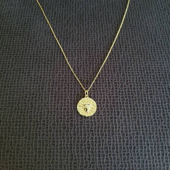 Zeyzey Gold💛 Heart❤ Disc📀 Pendant Necklace - Picture 15 of 15
